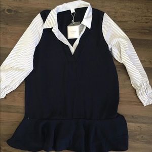 Mock Two piece Striped Dress